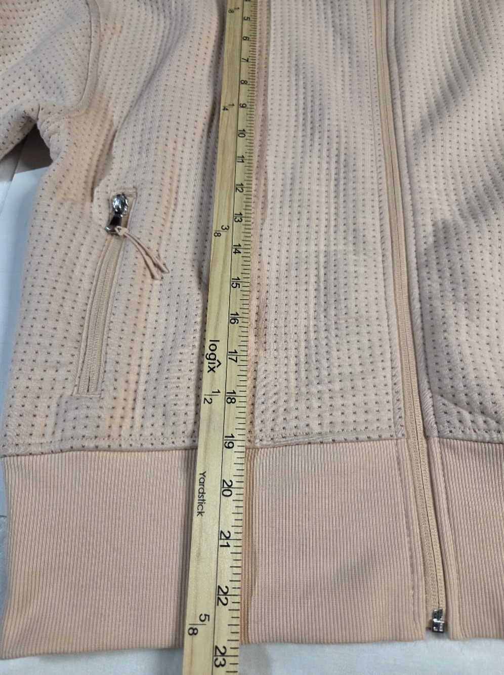 Old Navy Women's Light Pink Waffle Zip Hoodie - Picture 4 of 10